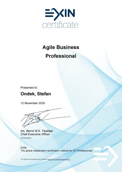 EXIN Agile Business Professional Štefan Ondek